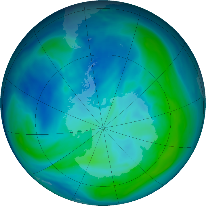 Antarctic ozone map for 25 February 2006